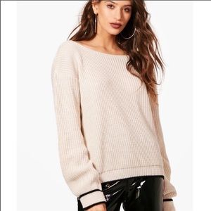 Boohoo Turn Up Cuff Slash Sweater